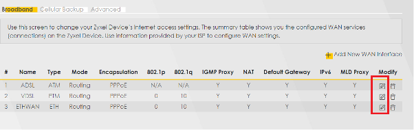 Modem Info Card